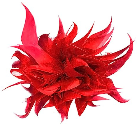 Feder Brosche für Frauen Fascinator Hut Haarspange, Federbrosche, Vintage Broschen Pin Teeparty Anstecknadel Haarspange Schwarze Blumenfeder Haarspangen Haarnadel