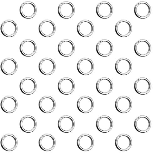  CLKE 32 Stück Karabiner Rund, 20mm Karabinerhaken Rund, Ring Karabiner Mini, O-Ring Zinklegierung Material, für DIY-Handwerk, Taschen und Schmuck