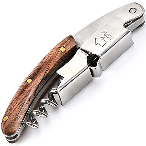 Abrelatas Manual Abrelatas Mango de madera maciza Sacacorchos con abrebotellas de cerveza (Color : Brown1)