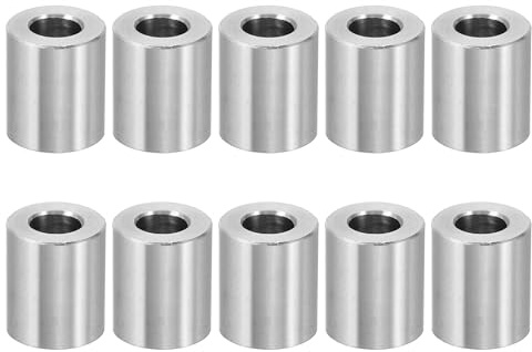 PATIKIL M6 Separadores de Aluminio, 10pcs Espaciador Redondo de Metal Espaciadores Metálicos de Aleación de Aluminio para M6 Tornillo Pernos, 14.3x6.2x12mm (L*ID*OD)