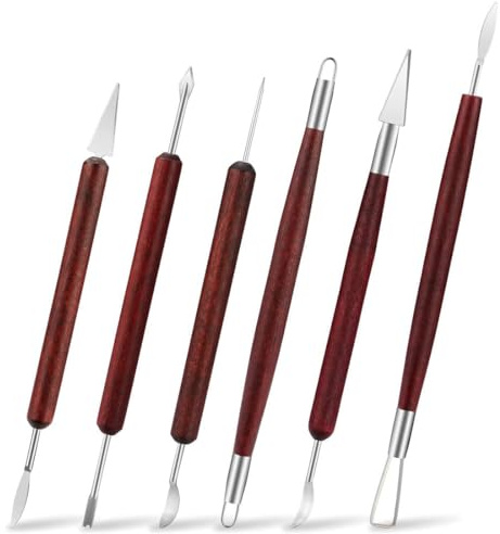 BZKSER Skulptur Modellierwerkzeuge - 6 pcs Modellierwerkzeug,Ton Töpfer Werkzeug Set Polymer Clay Tools Sculpting Keramik Werkzeug für Anfänger Amateure oder Profis