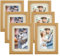 DAJAVE Set di 6 cornici portafoto in legno, 15 x 20 cm, per 20 x 15 cm, set di cornici da 20 x 15 cm, in legno con vetro, cornici da 15 x 20 cm, da parete o da tavolo