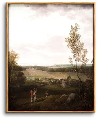 hyidecorart Vintage Bilder mit Rahmen Natur Landschaft Gemälde 20x25 cm | Retro-Kunst, HD-Druck, Einfach Aufzuhängen, Schnelle Montage, Für Viele Räume, Klassische Wanddeko, Geschenk, Klein