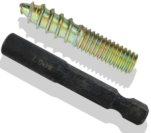 M4 Hanger Bolt Driver,20pcs M4X20mm Hanger Bolts Assortment Kit with M4x0.7mm Driver,Double Headed Bolts Self-Tapping Screws,Grade 4.8,Iron, Color Zinc Plated Finish