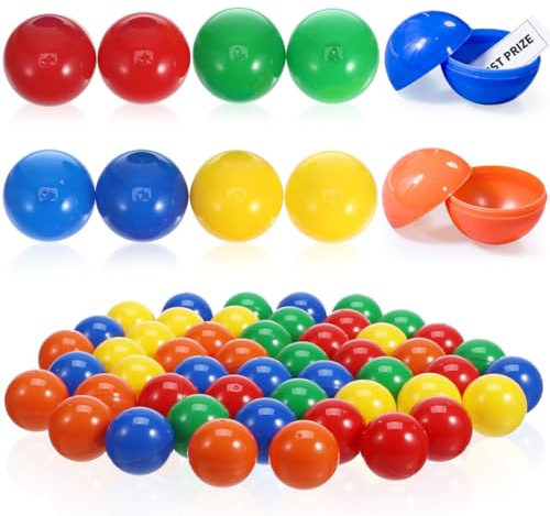 Healvian 50 Stücke Lotteriebälle Lotteriekugeln Zum Aufschrauben Raffle Balls Tombola Kleine Bälle zum Kugeln Bingobälle FüR Tombola, Party, AktivitäTen, Raffle Drawing, 5 Farben