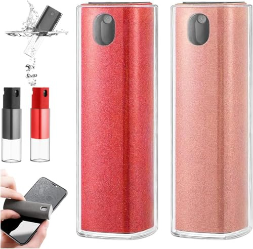 Pristine Screen Cleaner, Pristine Screen Cleaner, Pristine Screen Screen Cleaner, Pulitore spray per lo schermo, portatile, a prova di impronte digitali, per tutti gli schermi (rosa + rosso)
