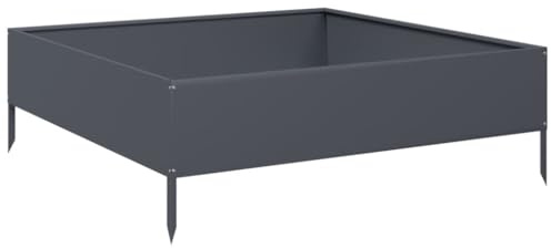 vidaXL Hochbeet Anthrazit 100x100x33,5 cm Stahl
