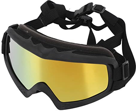 SUNGOOYUE Lunettes de Soleil pour Grand Chien, Protection UV, Coupe-Vent, Anti-poussière, Réglable, Noir, PC, Taille Unique