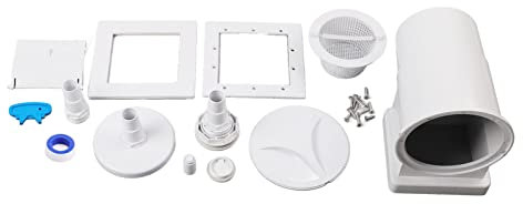 flexman Kit Skimmer per Piscina Fuori Terra Attraverso Parete, G1 1/2 Filettatura Interna 6,5 ​​L Filtro Pulitore Nuoto Raccoglitore Detriti, Skimmer Automatico Piscina sopra Paret