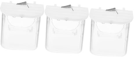Happyyami 3pcs Transparent Bird Food Feeder Parrot Feeding Box for Daily Use Birdcages Lightweight and Washable Food Dispenser for Budgies and Birds
