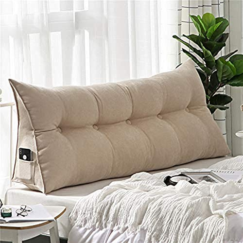Cojín triangular grande para cama doble, sofá cama de día, cojín tridimensional desmontable para respaldo de lectura, 80 x 50 x 20 cm, almohada de apoyo multifuncional en forma de triángulo (color: F)