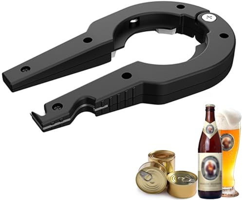 Dosenöffner Flaschenöffner Deckelöffner Glasöffner Schraubdeckelöffner Weinflaschenöffner Can Bottle Opener Bieröffner Büchsenöffner für Senioren Schraubgläser, Schwarz