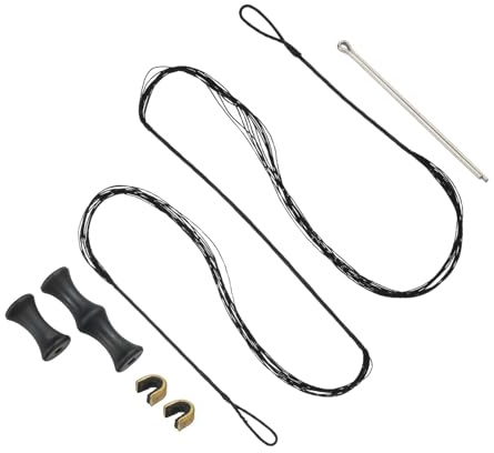 PATIKIL Bow String Replacement, Archery Bowstrings Accessories Bowstring with Finger Guard & Brass Nock Points for Traditional Recurve Longbow