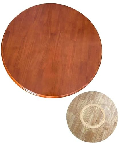 Tocadiscos de madera de 32 pulgadas, bandeja giratoria de 360°, plato giratorio redondo para mesa de comedor, suave y silencioso, ideal para fiestas y reuniones familiares (acabado egonia)