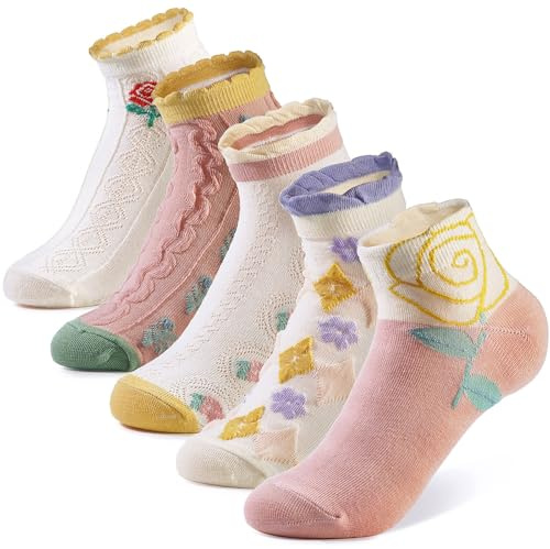 MESU Femmes Bottines 5 Paires Casual Sans Manches Chaussettes Coton Bas BAS Chaussettes Bateau Jaune
