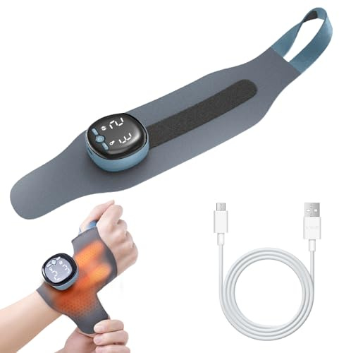 3 in 1 Handgelenkmassagegerät,EMS Handgelenk Massagegerät mit 3 Wärmestufen,5 Massagemodi und 9 Stärke,Elektrische Handmassagegeräte Lindert Ermüdung und Schmerzen für Arme Ellbogen Handgelenke (01)