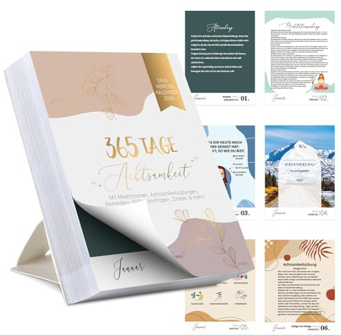 Abreißkalender 2026 - Abreisskalender 2026 für 365 Tage, Tagesabreißkalender 2026, Abreisskalender 2025 täglich Sprüche, Achtsamkeit und Inspiration