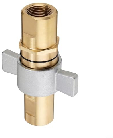Alanmoship 1 Inch PT Wet-Line Hydraulic Quick Disconnect Coupler Set, Brass Wing Thread Type High Pressure Connector For Dump Trailer Live Bed Mobile Drilling Rig Oil Well Equipment, 3000 PSI
