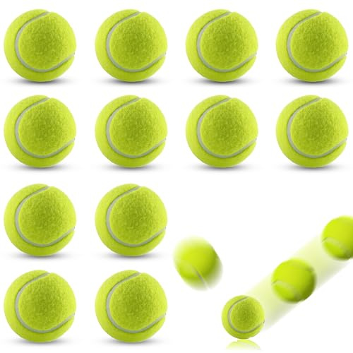 Beihre Palline Tennis, 12 Pezzi Palle da Tennis per Il Tempo Libero, L'allenamento Avanzato, Bambini Principianti, Lezioni di Tennis, Macchine a Sfera e Cani
