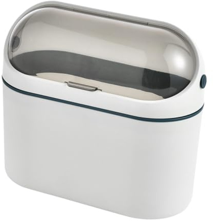 JECOMPRIS Cestino Immondizia da Parete con Coperchio Ribaltabile Bidoncino Spazzatura Appeso per Cucina e Bagno Porta Spazzatura da Tavolo in Plastica con Gancio Adesivo Salvaspazio e