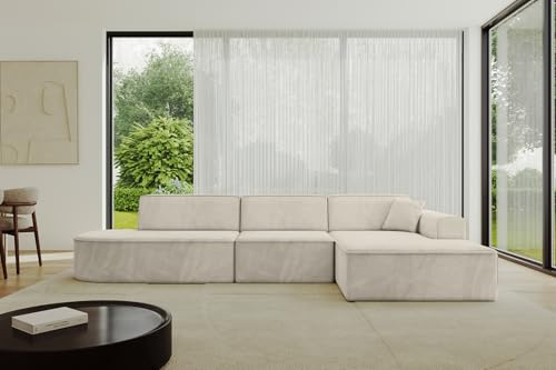 ALTDECOR Ecksofa in L-Form IREA-L2-v3 327x165x77 - Beige | Corner Sofa Bett Eckcouch Couch Wohnlandschaft Cauchsofa