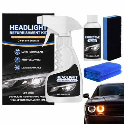 Diminishty Headlight Cleaner, Supani Headlight Restoration Fluid Kit, Q4 Headlight Restoration Polish, Automotive Headlamp Restoration Fluid Kit for All Vehicle Types (1)