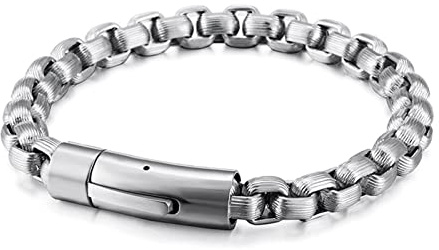 Premiumarmband för män rostfritt ål ärtkedja Pararmband gåva födelsedag Alla hjärtans dag för honom, 220x8mm, rostfritt ål, ingen ädelsten.