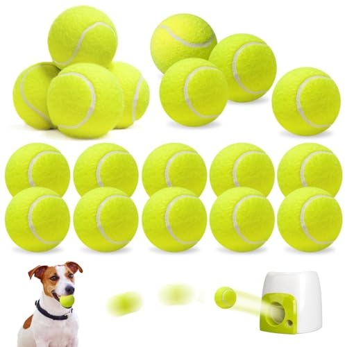 BYZESTY 18 stycken tennisbollar 5 cm, minitennisboll hund för bollkastningsmaskin hund, elastiska hundleksaker, bollar för bollmaskin