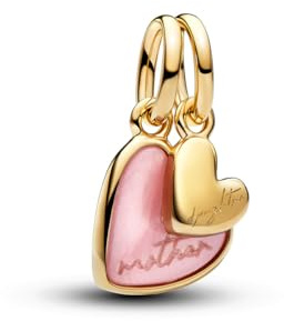 PANDORA Pink Mother & Daughter Splittable Dangle Charm 763766C01 Charm Anhänger