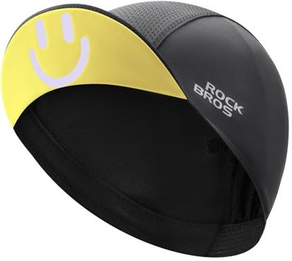 ROCKBROS Cykelhätta, unisex, mössa, cykelmössa för sommar och vinter, andas, vindtät, lätt, mössa för cykel, löpning, skidåkning, utomhussport, Svartgul (sommar), one size