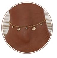 LAURITAMI Fußkettchen für Damen, Titan Fussketten für Frauen Stapelbare, Fußkette Verstellbare 21+6cm für den Sommer am Strand