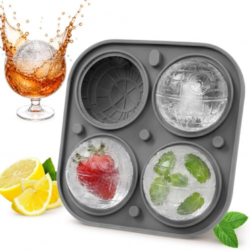 6cm 3D Kugel Eiswürfelform Silikon, Eiswürfelform mit Deckel