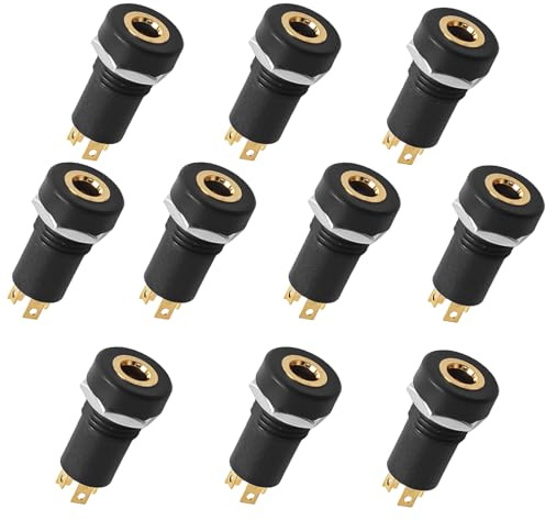 OCCOUMR 10 Stück 4 Polige 3,5 mm Audio Buchse | 4 Pin Stereo Klinkenbuchse, Lötanschluss Panel Montage, mit Mutter für Kopfhörer Lautsprecher Audio Geräte