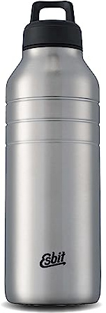 Esbit Trinkflasche Majoris - Edelstahl Trinkflasche mit praktischem Loop Verschluss - 1000 ml in Edelstahl