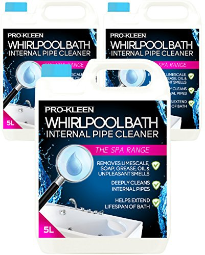 Pro-Kleen Whirlpool Bath Internal Pipe Cleaner (15L) - Provides a Deep, Hygienic Clean to Remove Limescale, Soap, Oil, Grease & Unpleasant Smells from Internal Pipes