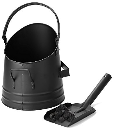 Mind Reader Accessoires de cheminée, métal, L x 25,4 cm l x 28,6 cm H, 2 pièces, Noir, S