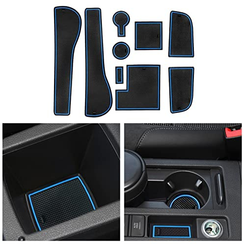 CDEFG Kompatibel med VW Golf 7 7.5 R GTD GTI GTE halkfri dammtät reptålig matta, inomhusgummimattor tillbehör (Blå)