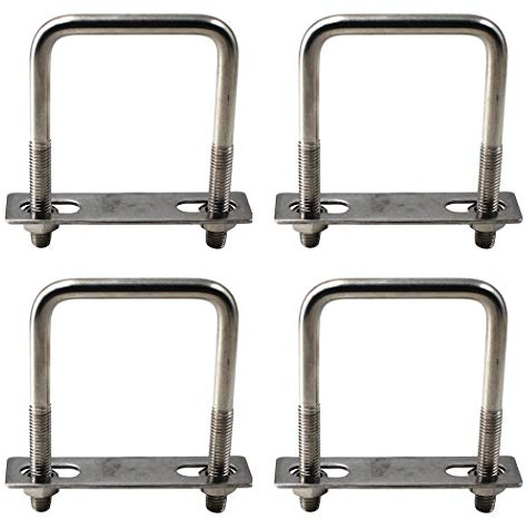 Perno en U cuadrado M6 x 35 x 75 mm, acero inoxidable 304, 4 unidades