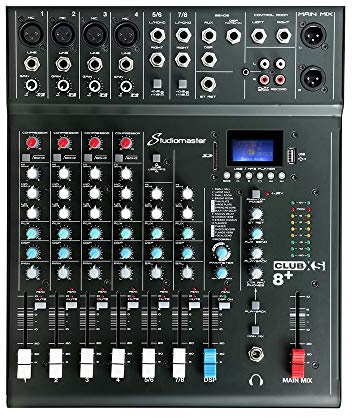 Studiomaster CLUB XS - Mesa mezcladora de 8 canales con grabadora USB con efectos DSP