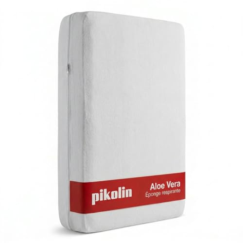 PIKOLIN Coprimaterasso Singolo 80 x 190/200 cm 28 cm di Altezza Spugna Aloe Vera con Cerniera a U - Protettore di Materasso Traspirante, Assorbente e Lavabile