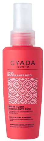 GYADA COSMETICS, Spray Acido Modellante per Capelli Ricci e Mossi, 97% Ingredienti Naturali, Sigilla le Cuticole, Azione Idratante e Anticrespo, Senza Risciacquo, con Bioaceto e Acqua di Riso, 125 ml