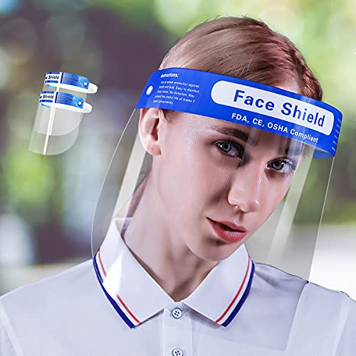 Aronlior 2 Stück Anti-Fog Face Shield Transparente Gesichtsvisier Visier Gesichtsschutz
