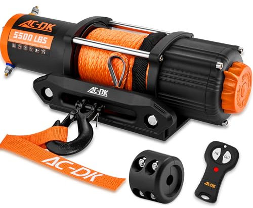 AC-DK Kits de cabrestante ATV UTV (todos los productos) (5500 lb cuerda sintética)
