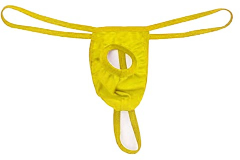 VemeFufu Hombre Tanga Tanga Hombre Sexy Ropa Interior C String G Slip Hombres Caliente Cintura Baja Elástico Thong Bragas, amarillo, Talla única