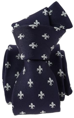Tony & Paul. Cravate. Fleurs de Lys - BOURBON, Soie. - Motifs - FABRIQUE EN ITALIE.