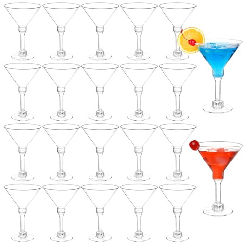 Qeirudu 5 oz Plastic Martini Glasses, 40 Pack