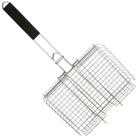 OFFSCH 1stk Zusammenklappbarer Grill Grillgitter-klemmwerkzeug Griddle-grill Für Den Außenbereich Korb Zum Grillen Von Fisch Fischgrillkorb Tragbar Holz Grillutensilien