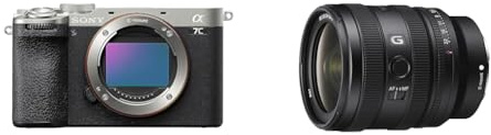 Sony Alpha 7C II | Spiegellose Vollformatkamera mit SEL2450G (kompakt, 33 MP, Echtzeit-Autofokus, 10 BPS, 4K Video, neigbarer LCD-Touchscreen) Silber/schwarz