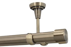 HDTL Gardinenstange Vorhangstange 25/19mm 2-läufig Deckenmontage Messing Antik 360 cm Zoya