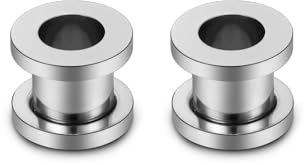 Qiwnswoy Astm F136 Titanium 0G Ear Gauges Screw Fit Flesh Tunnels Plugs Gauges Earring Expander Stretcher Ear Tunnels For Ears 0 Gauges Plug Earrings 8MM Body Piercing Jewelry For Women Men